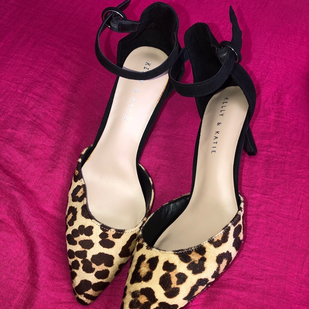 NEW Kelly & Katie Black and Leopard dress shoes.